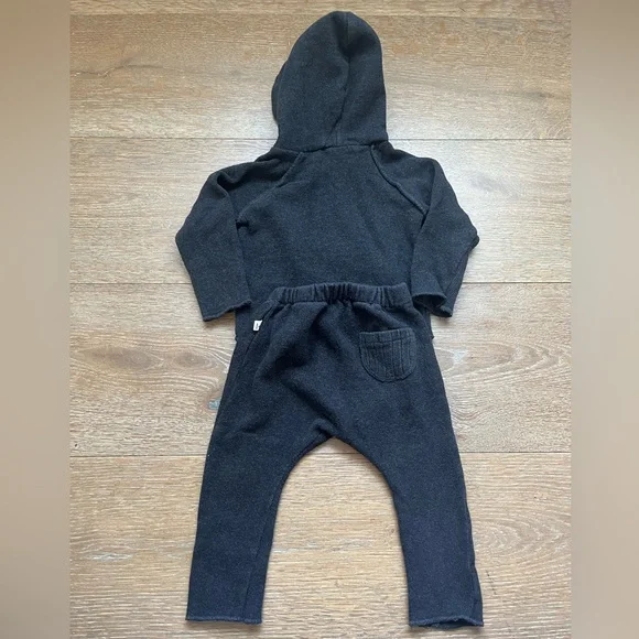 One More in the Family Matching Hoodie & Harem Trouser Pant in Grey | size 3M - Picture 3 of 3